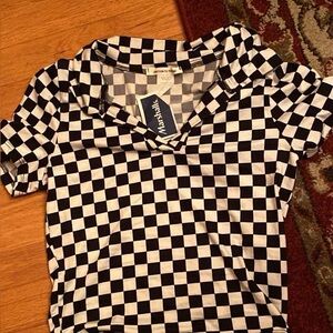 Black and White Checkered Top NWT